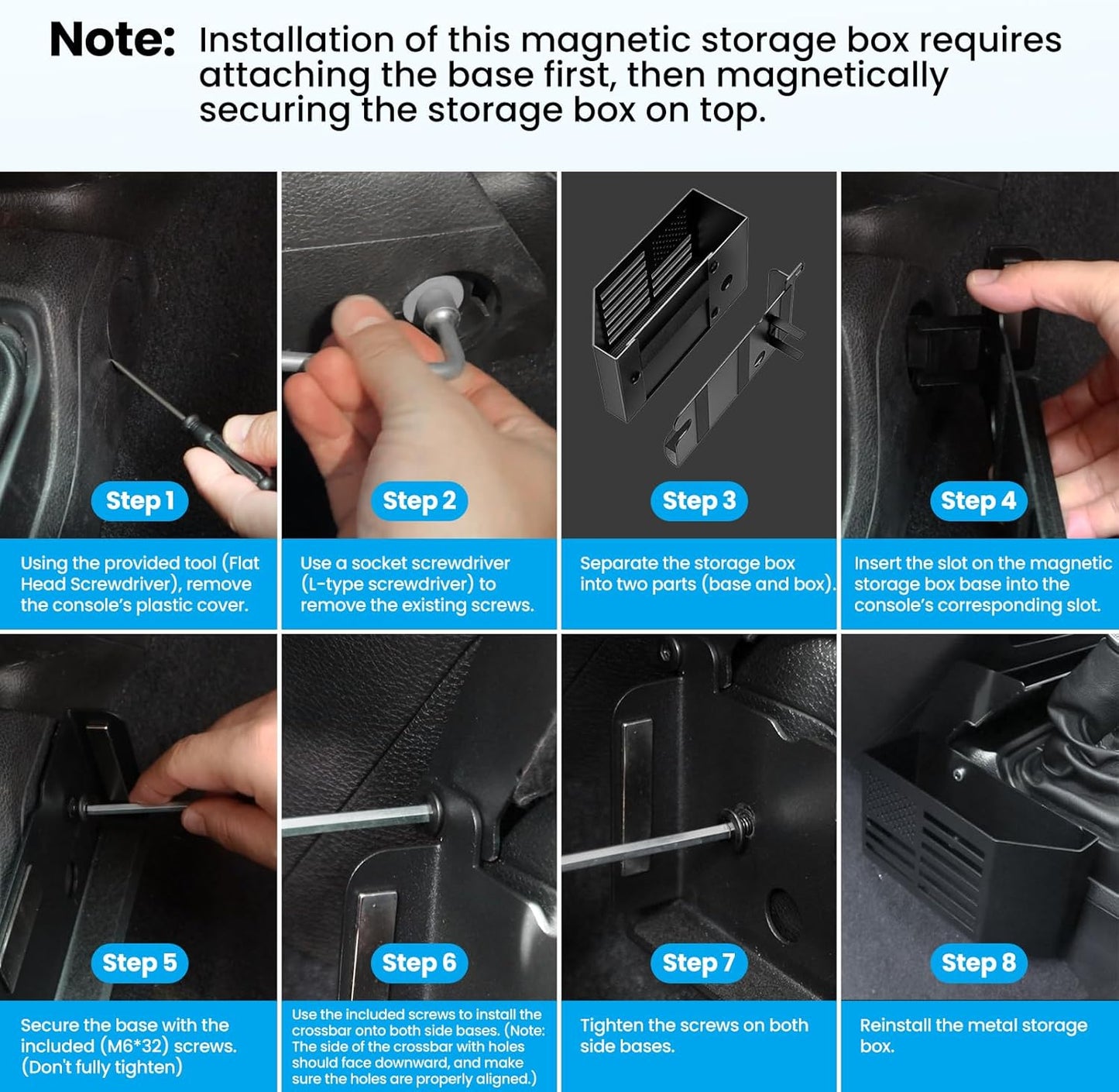 DIAMOOKY Upgraded Metal Magnetic Center Console Organizer for Jeep Wrangler JL/JLU/4XE 2018-2026 & Gladiator JT 2026 2025 2024-2020 Accessories, Gear Shift Side Storage Box,Integrated (Not for JK/JKU) - image 7