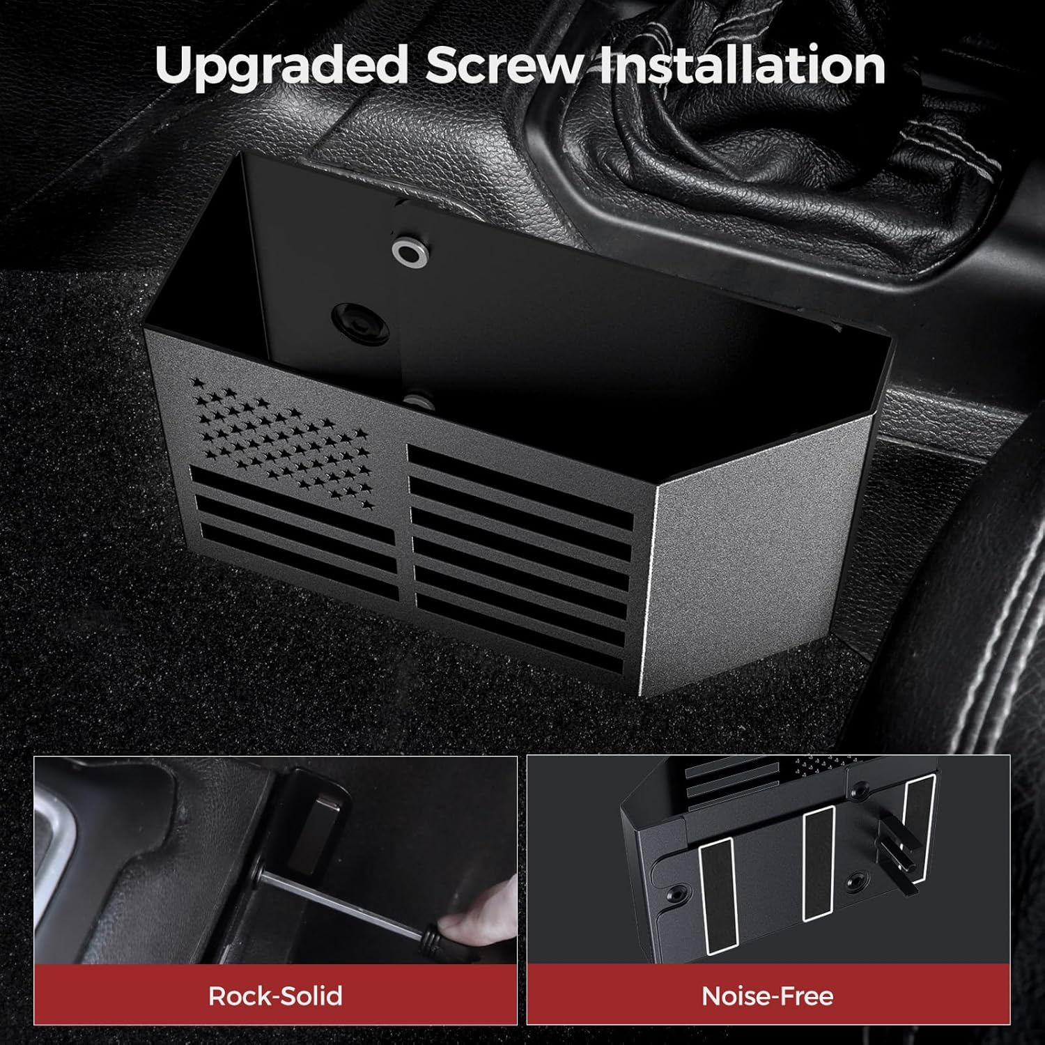 DIAMOOKY Metal Magnetic Center Console Organizer for Jeep Wrangler JL JLU 4XE 2018-2026 & Gladiator JT 2020-2026 Accessories Gear Shift Storage Box, Flag (Not for JK/JKU) - image 4
