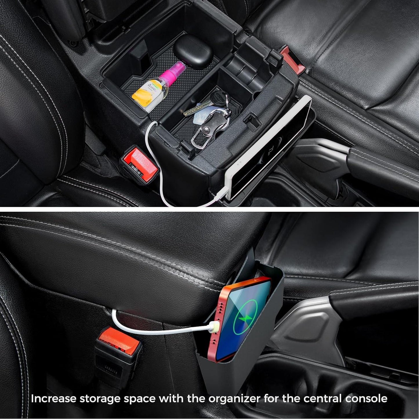 DIAMOOKY 4PCS Upgraded Center Console Organizer for Jeep Wrangler JL JLU 4xe 2018-2026 & Gladiator JT 2020-2024 2025 2026 Accessories Gear Shift Side Tray Hanging Armrest Storage Box (Not for JK/JKU) - image 7