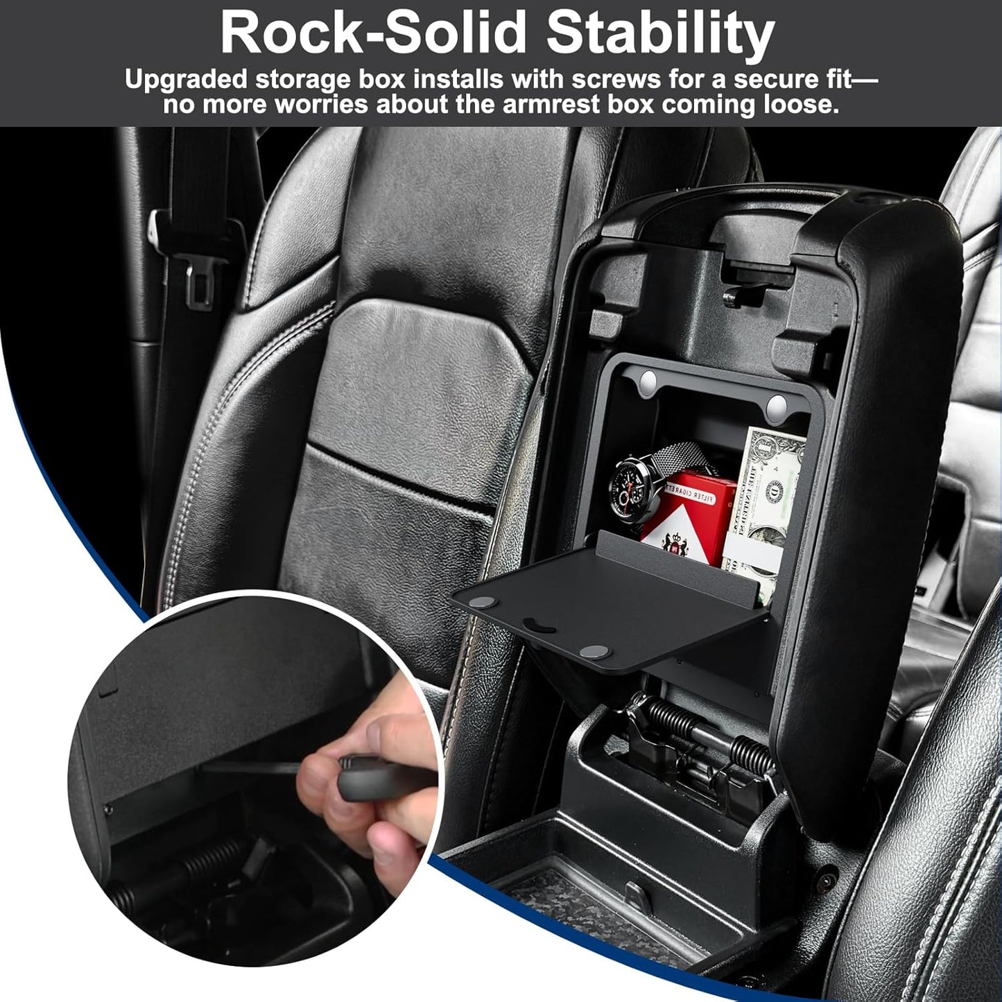 DIAMOOKY Front Under Seat Storage Organizer for Jeep Wrangler JL JLU 2018-2026 & Gladiator JT 2020 2021 2022 2023 2024 2025 2026 Accessories Hidden Center Console Organizer, 2PCS (Not for Power Seat) - image 5