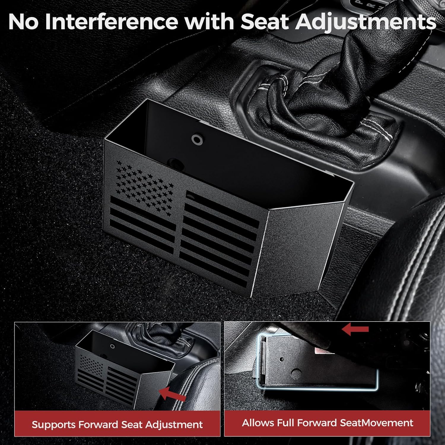 DIAMOOKY Metal Magnetic Center Console Organizer for Jeep Wrangler JL JLU 4XE 2018-2026 & Gladiator JT 2020-2026 Accessories Gear Shift Storage Box, Flag (Not for JK/JKU) - image 3