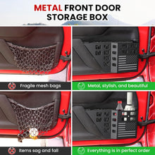 DIAMOOKY Upgraded Metal Front Door Pocket Storage Box for Jeep Wrangler JK JKU 2018 2017 2016 2015 2014 2013-2007 2/4 Door Accessories, Adjustable Door Organizer Molle Panels, Flag, 2PCS - image 4