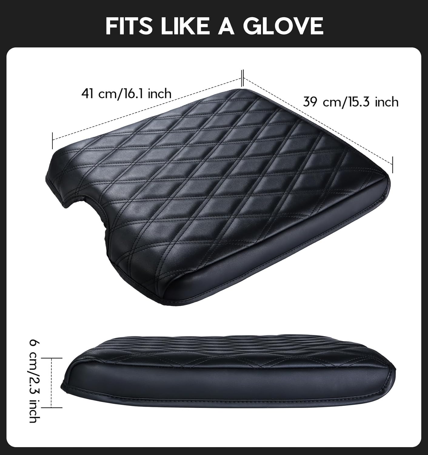 DIAMOOKY PU Leather Center Console Cover