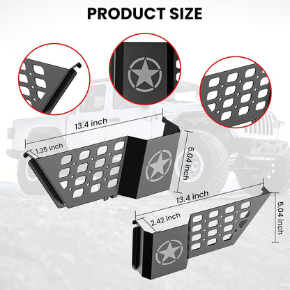 DIAMOOKY Rear Door Pocket Storage Box for Jeep Wrangler JL JLU 4XE 2018-2025 & Gladiator JT 2020-2022 2023 2024 2025, 2PCS - Rear Door Star