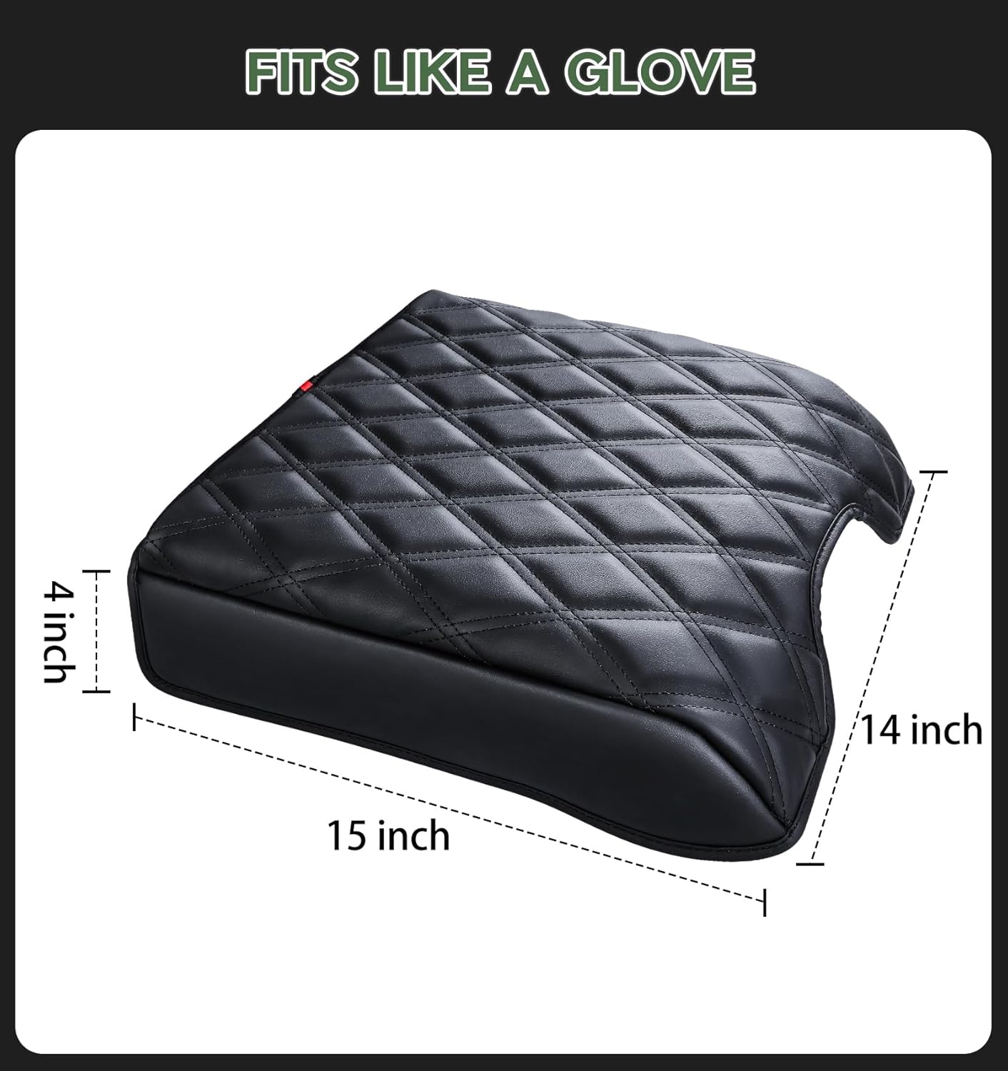 DIAMOOKY Center Console Cover Armrest Cover Compatible with Ford F150 2015-2020, F250 F350 F450 2017-2022, Expedition 2018-2024, PU Leather Arm Rest Covering for Car,Truck Interior Accessories