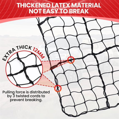 Diamooky 12ft x 8ft Truck Bed Cargo Net – Heavy-Duty Elastic Mesh with 8 Hooks, Universal Fit