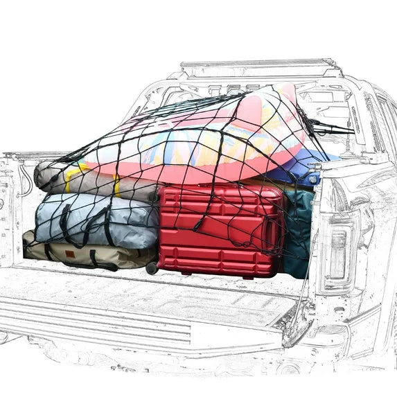 Diamooky 12ft x 8ft Truck Bed Cargo Net – Heavy-Duty Elastic Mesh with 8 Hooks, Universal Fit