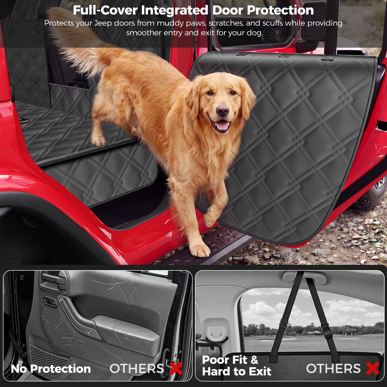 Jeep Hard Bottom Back Seat Extender for Dogs