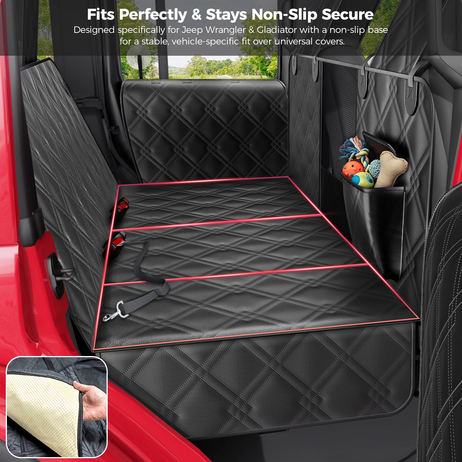 Jeep Hard Bottom Back Seat Extender for Dogs
