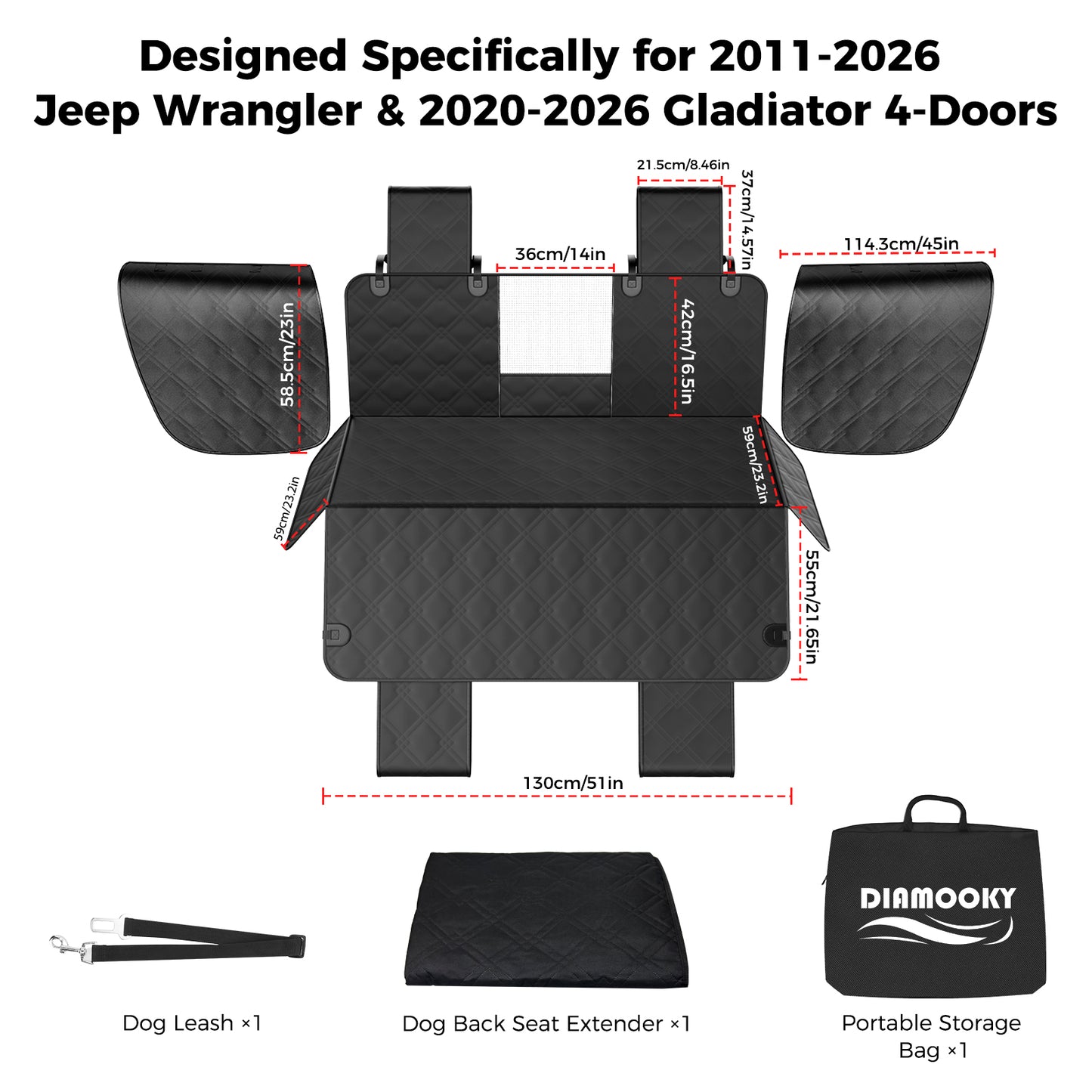 Jeep Hard Bottom Back Seat Extender for Dogs