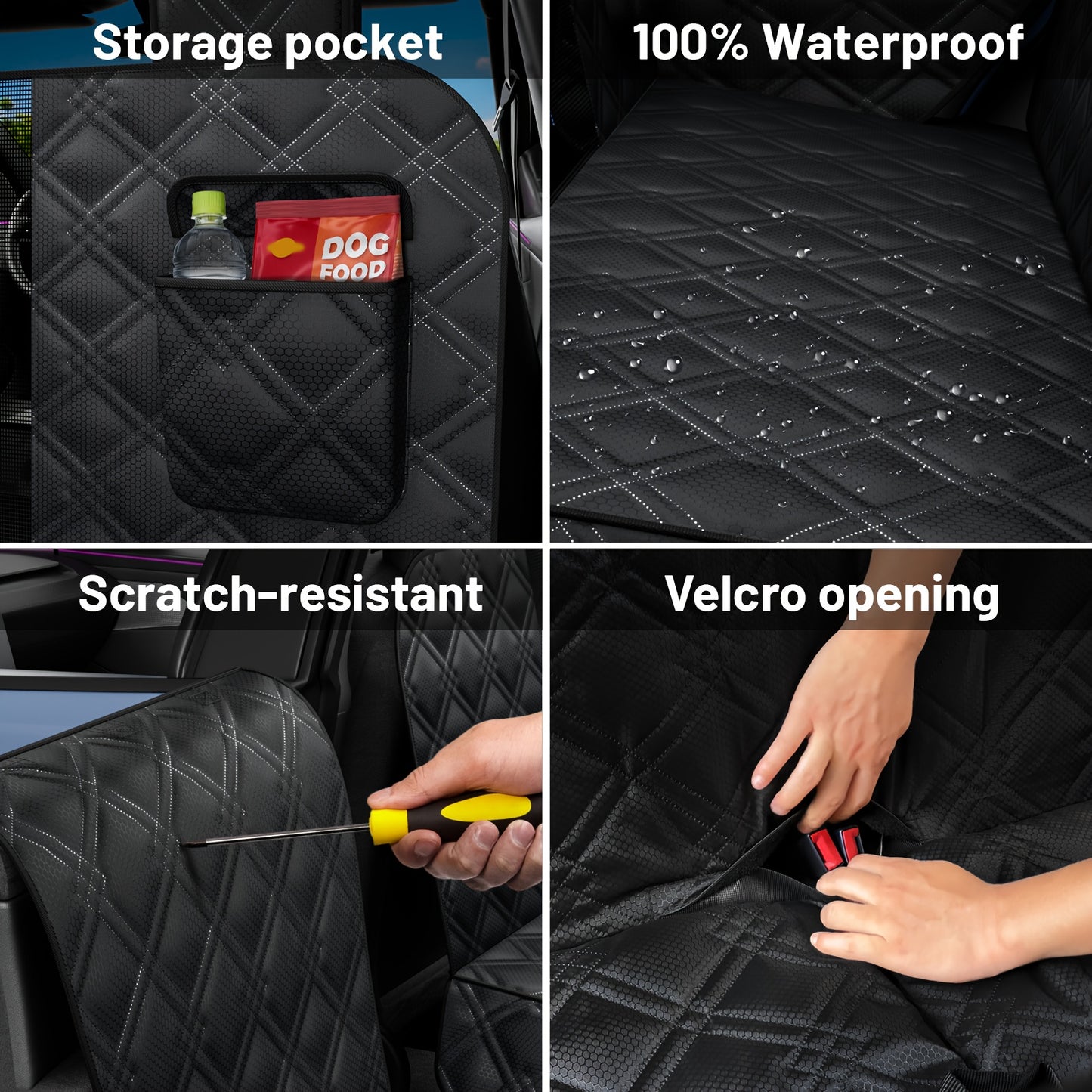 DIAMOOKY Dog Car Seat Cover for Tesla Model Y/3, Dog Hammock Car Seat Extender For Suv with Headrest Door Protector