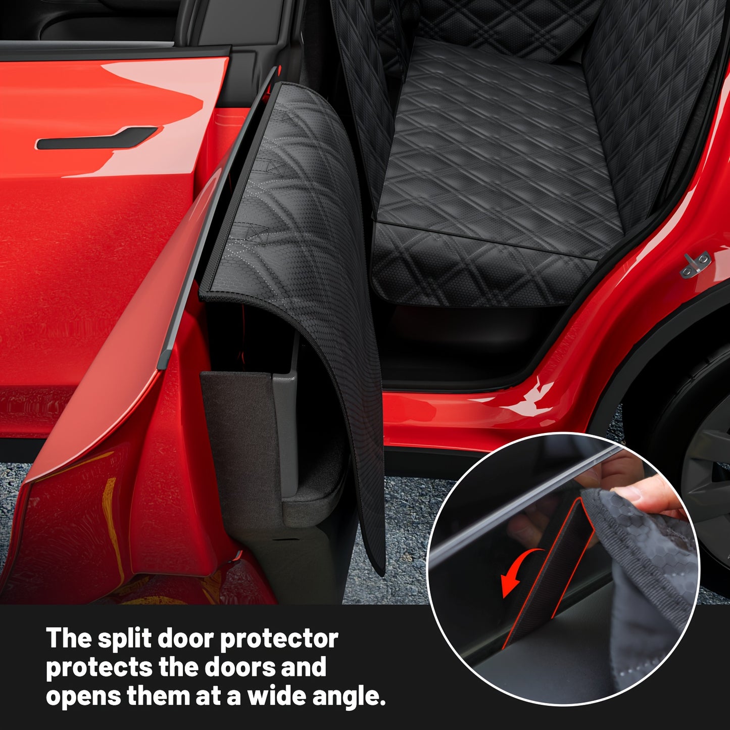 DIAMOOKY Dog Car Seat Cover for Tesla Model Y/3, Dog Hammock Car Seat Extender For Suv with Headrest Door Protector