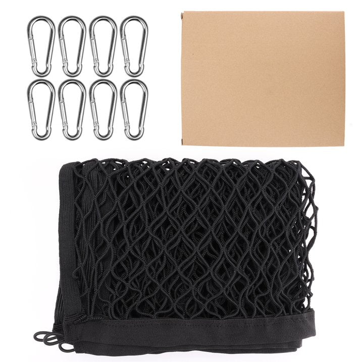 Diamooky 7ft x 7ft Truck Bed Cargo Net – Heavy-Duty Double-Layer Mesh with 8 Hooks, Universal Fit