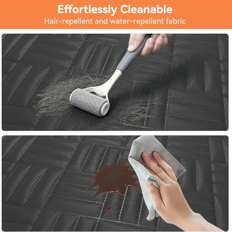 DIAMOOKY Dog Car Seat Cover Protector for Doors,Rear Seats & Front Headrests, Waterproof Heavy Duty Backseat Extender Fits Sedan SUV & Small Truck