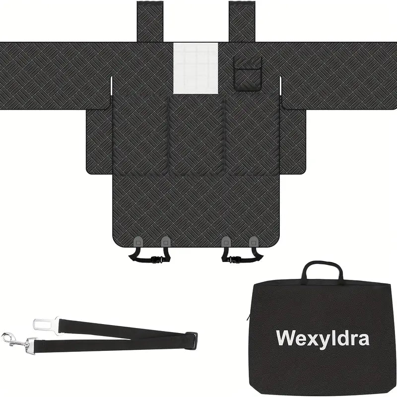 DIAMOOKY Dog Car Seat Cover Protector for Doors,Rear Seats & Front Headrests, Waterproof Heavy Duty Backseat Extender Fits Sedan SUV & Small Truck