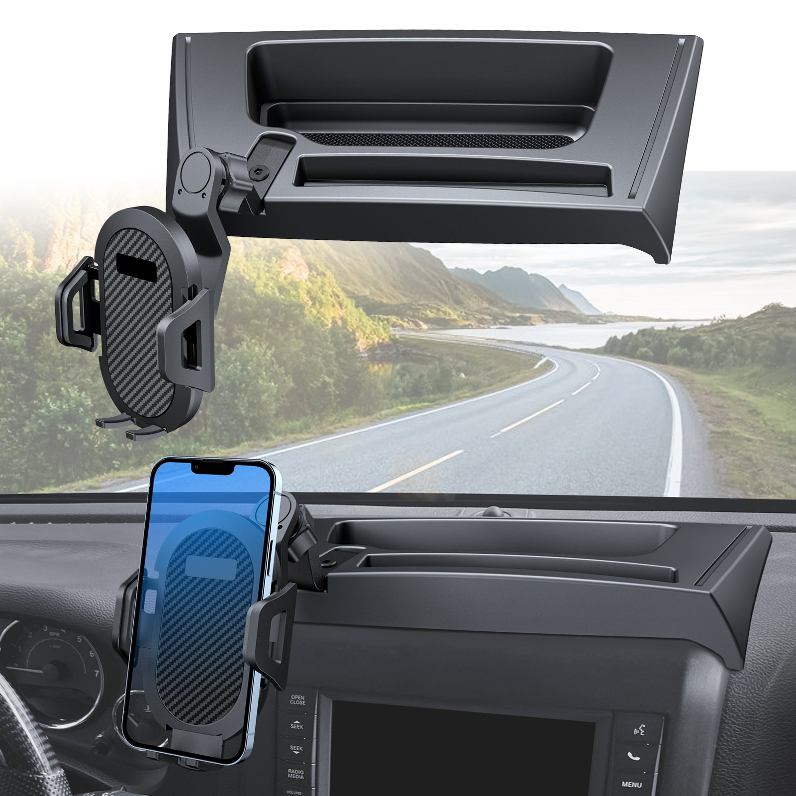 DIAMOOKY Upgraded Dash Multi-Mount Phone Holder Kit