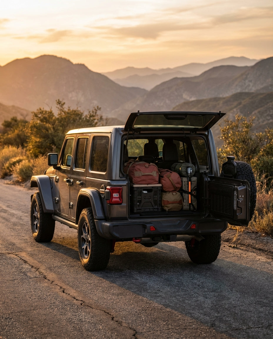 Travel-ready Jeep cargo organization